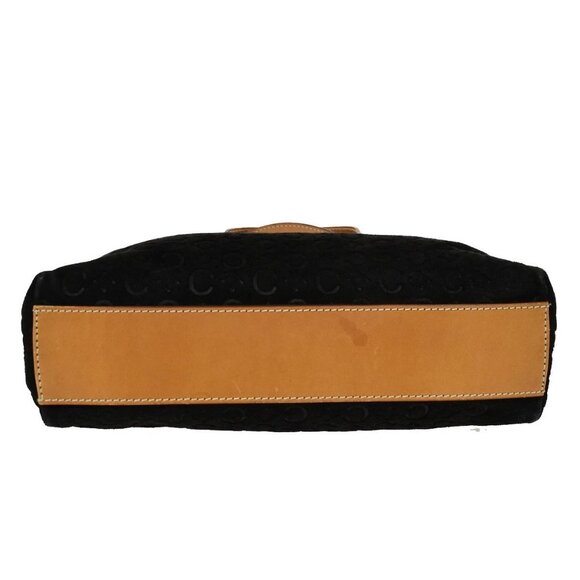 CELINE Logo C Macadam Pattern Hand Tote Bag Suede Leather Black SHW 68KB064 - Picture 6 of 16